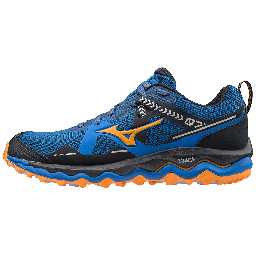 Tenis Para Trilha Mizuno Wave Mujin 7 - Homem - Azuis/Laranja - HMPND5861